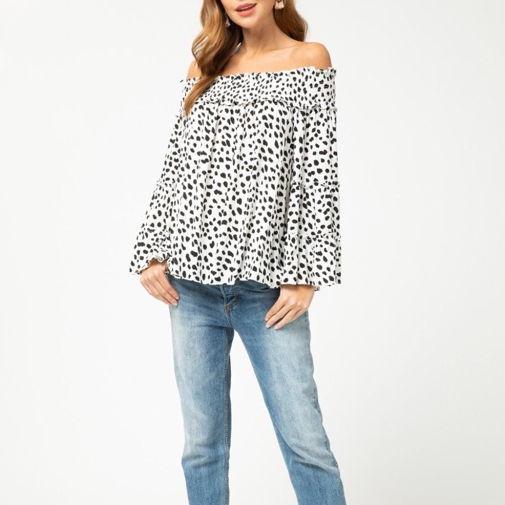 Off Shoulder Print Top